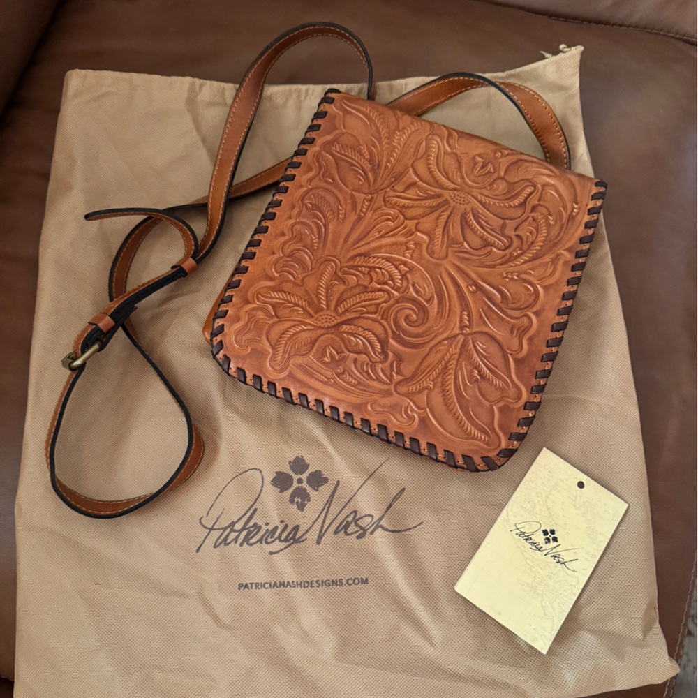 Patricia Nash Tan Leather Crossbody Bag